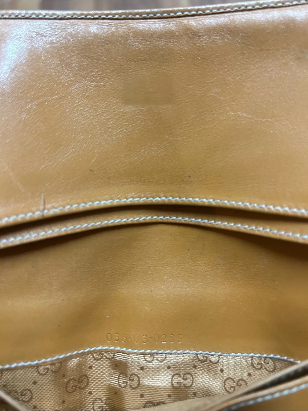 Gucci Beige and Tan Canvas Leather Wallet